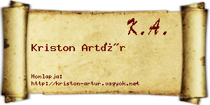 Kriston Artúr névjegykártya